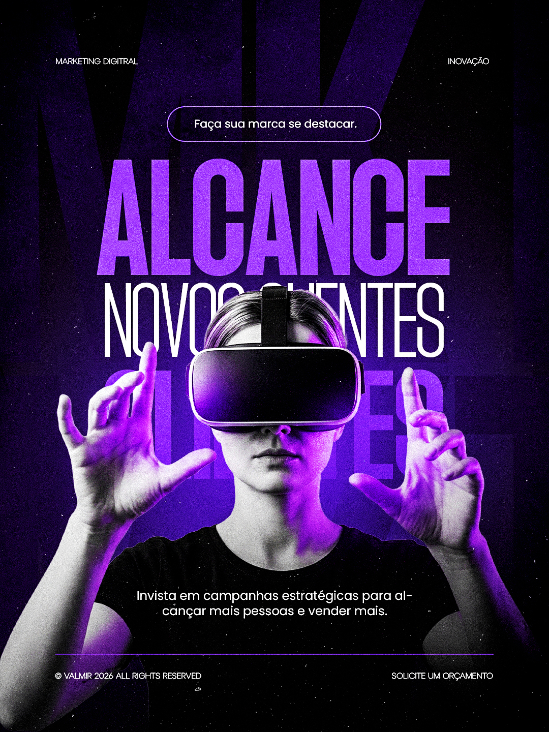 Marketing Digital Alcance Novos Clientes PSD Editável