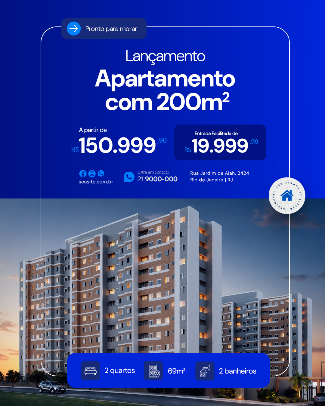 Imobiliária Lançamento Apartamento Pronto para Morar PSD Editável