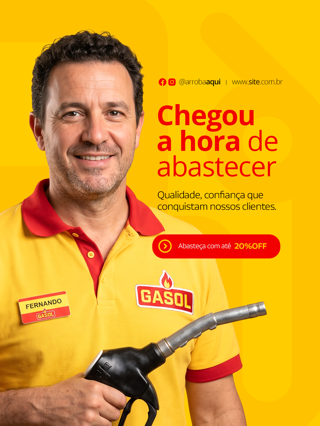 Posto de Gasolina Chegou a Hora de Abastecer e Ganhar 20 OFF PSD Editável