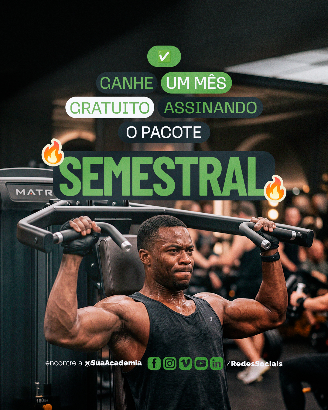 Academia Ganhe Um Mês Gratuito Assinando Semestral PSD Editável